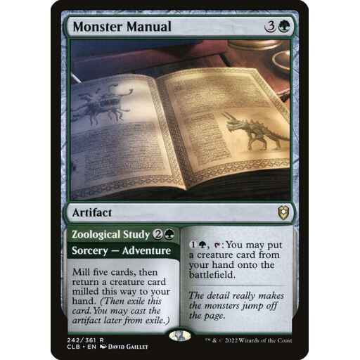 Commander Legends: Battle for Baldur's Gate - 242 - Monster Manual // Zoological Study - Rare - G - Non-foil
