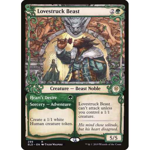 Throne of Eldraine - 299 - Lovestruck Beast // Heart's Desire - Rare - G - Non-foil