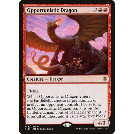Throne of Eldraine - 133 - Opportunistic Dragon - Rare - R - Non-foil