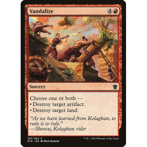 Dragons of Tarkir - 165 - Vandalize - Common - R - Non-foil