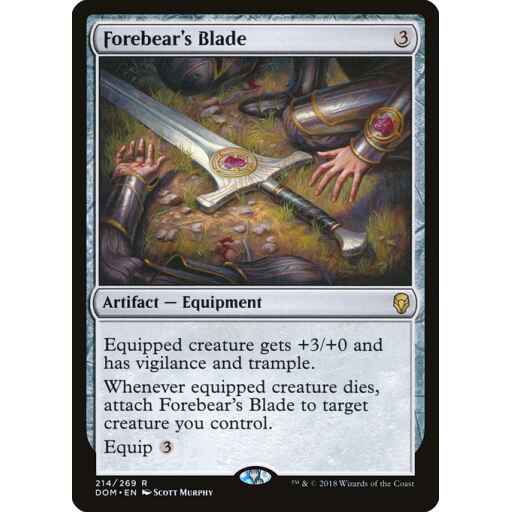 Dominaria - 214 - Forebear's Blade - Rare - C - Non-foil
