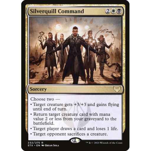 Strixhaven: School of Mages - 232 - Silverquill Command - Rare - WB - Non-foil