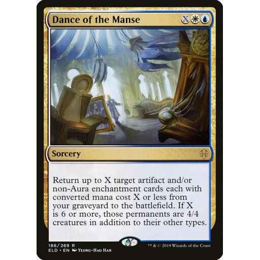 Throne of Eldraine - 186 - Dance of the Manse - Rare - WU - Non-foil