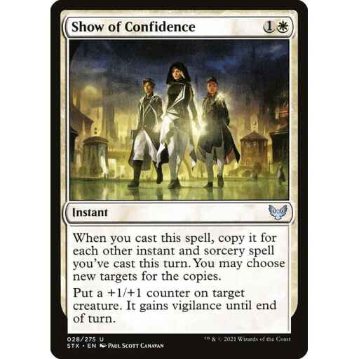 Strixhaven: School of Mages - 28 - Show of Confidence - Uncommon - W - Non-foil