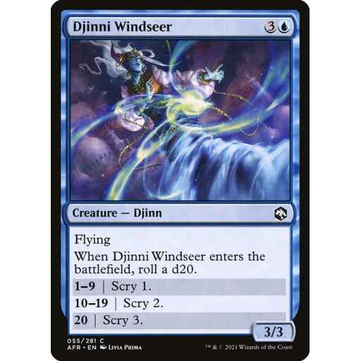 Adventures in the Forgotten Realms - 55 - Djinni Windseer - Common - U - Non-foil