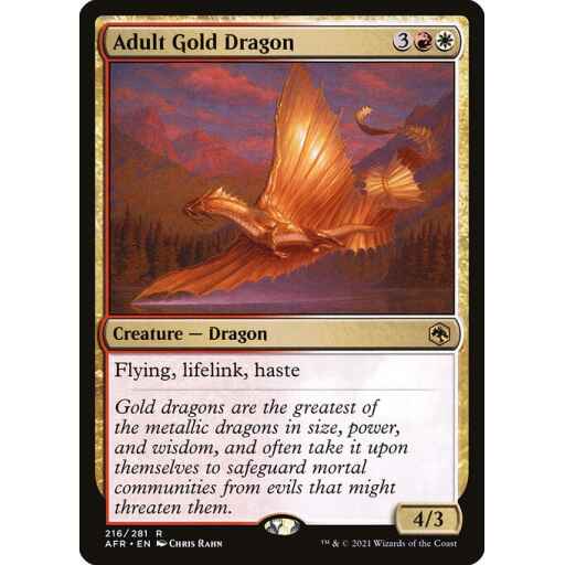Adventures in the Forgotten Realms - 216 - Adult Gold Dragon - Rare - WR - Non-foil