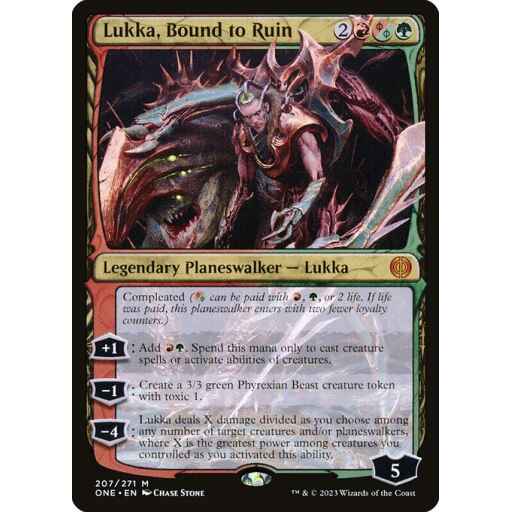Phyrexia: All Will Be One - 207 - Lukka, Bound to Ruin - Mythic - RG - Non-foil