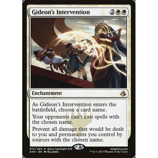 Amonkhet - 15 - Gideon's Intervention - Rare - W - Foil