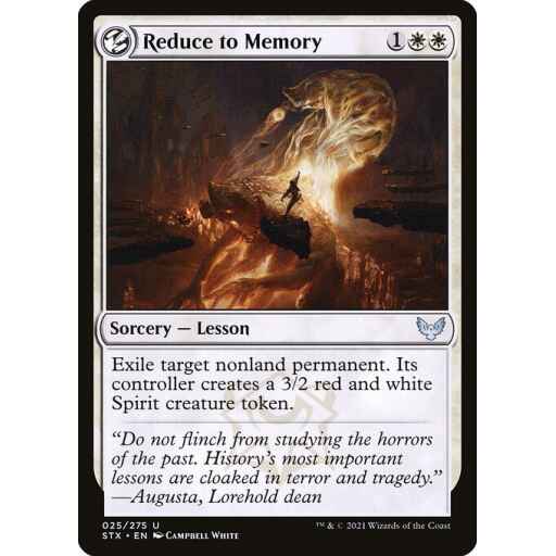 Strixhaven: School of Mages - 25 - Reduce to Memory - Uncommon - W - Non-foil