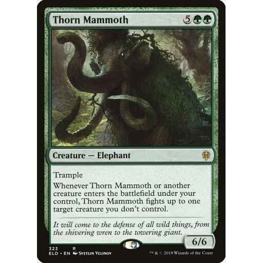 Throne of Eldraine - 323 - Thorn Mammoth - Rare - G - Non-foil