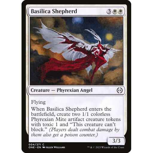 Phyrexia: All Will Be One - 4 - Basilica Shepherd - Common - W - Foil