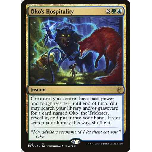 Throne of Eldraine - 312 - Oko's Hospitality - Rare - UG - Non-foil