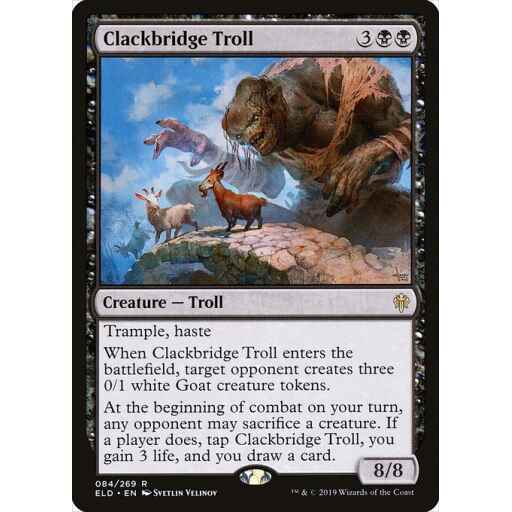 Throne of Eldraine - 84 - Clackbridge Troll - Rare - B - Non-foil