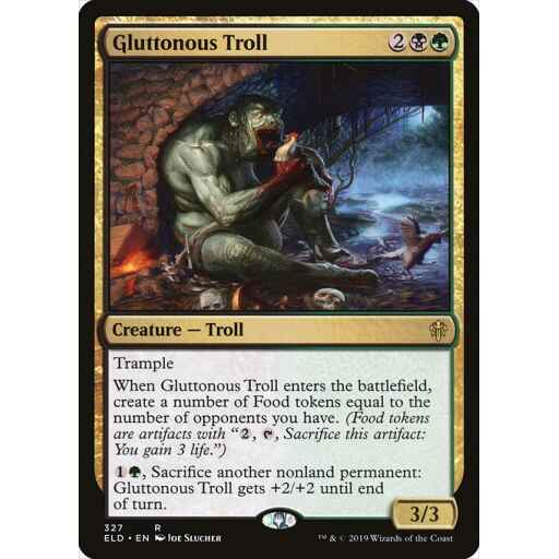 Throne of Eldraine - 327 - Gluttonous Troll - Rare - BG - Non-foil