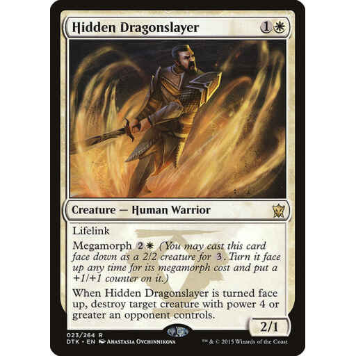 Dragons of Tarkir - 23 - Hidden Dragonslayer - Rare - W - Non-foil