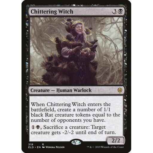 Throne of Eldraine - 319 - Chittering Witch - Rare - B - Non-foil