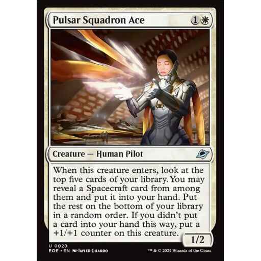 Edge of Eternities - 28 - Pulsar Squadron Ace - Uncommon - W - Non-foil