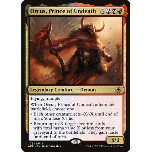 Adventures in the Forgotten Realms - 229 - Orcus, Prince of Undeath - Rare - BR - Non-foil