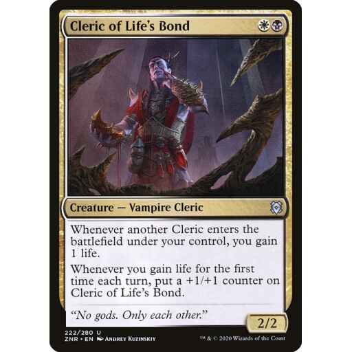 Zendikar Rising - 222 - Cleric of Life's Bond - Uncommon - WB - Non-foil