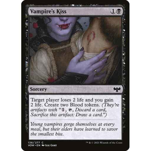 Innistrad: Crimson Vow - 136 - Vampire's Kiss - Common - B - Non-foil