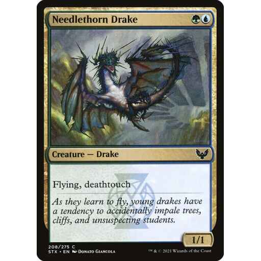 Strixhaven: School of Mages - 208 - Needlethorn Drake - Common - UG - Non-foil