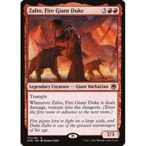 Adventures in the Forgotten Realms - 171 - Zalto, Fire Giant Duke - Rare - R - Non-foil