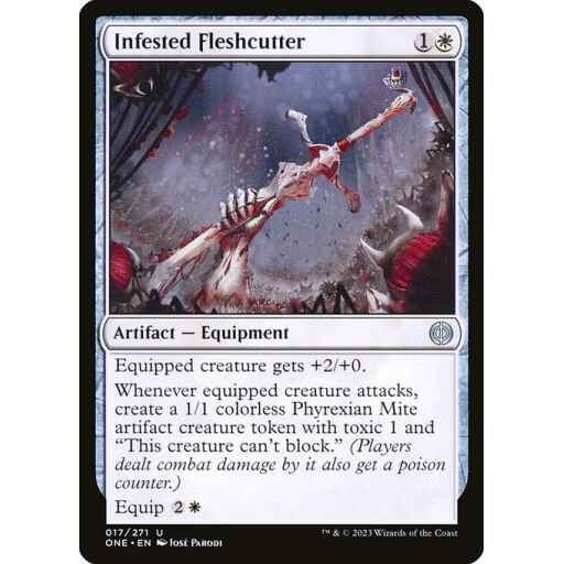 Phyrexia: All Will Be One - 17 - Infested Fleshcutter - Uncommon - W - Foil