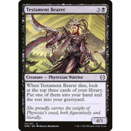 Phyrexia: All Will Be One - 111 - Testament Bearer - Common - B - Foil