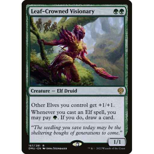 Dominaria United - 167 - Leaf-Crowned Visionary - Rare - G - Non-foil