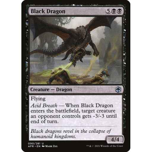 Adventures in the Forgotten Realms - 90 - Black Dragon - Uncommon - B - Non-foil