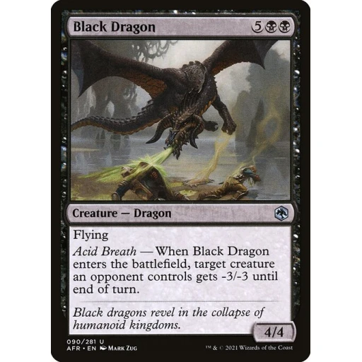 Adventures in the Forgotten Realms - 90 - Black Dragon - Uncommon - B - Non-foil