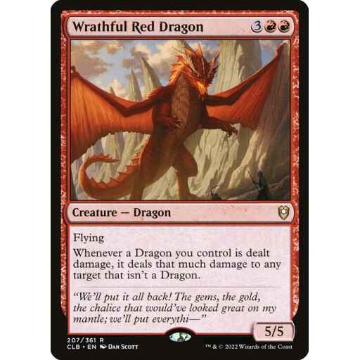 Commander Legends: Battle for Baldur's Gate - 207 - Wrathful Red Dragon - Rare - R - Non-foil