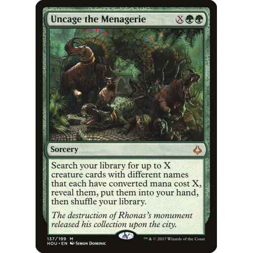 Hour of Devastation - 137 - Uncage the Menagerie - Mythic - G - Non-foil