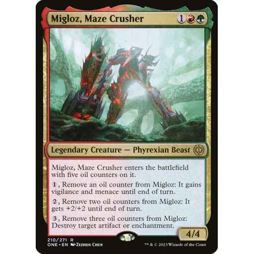 Phyrexia: All Will Be One - 210 - Migloz, Maze Crusher - Rare - RG - Non-foil