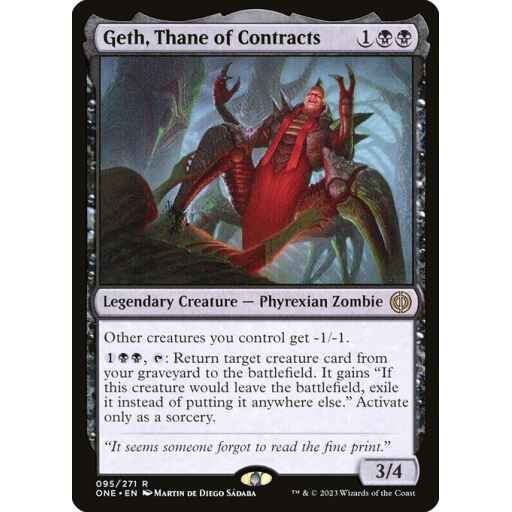 Phyrexia: All Will Be One - 95 - Geth, Thane of Contracts - Rare - B - Non-foil