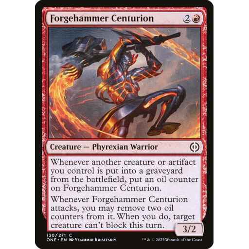 Phyrexia: All Will Be One - 130 - Forgehammer Centurion - Common - R - Foil