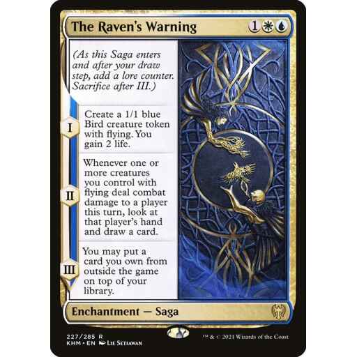 Kaldheim - 227 - The Raven's Warning - Rare - WU - Non-foil
