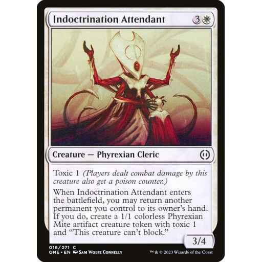 Phyrexia: All Will Be One - 16 - Indoctrination Attendant - Common - W - Non-foil