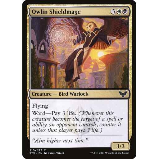 Strixhaven: School of Mages - 210 - Owlin Shieldmage - Common - WB - Non-foil