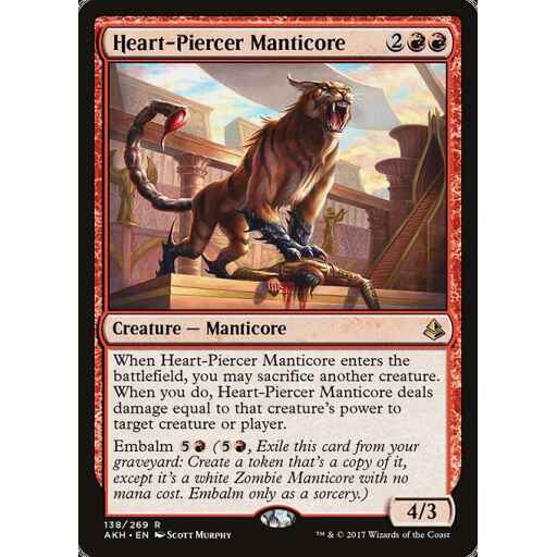 Amonkhet - 138 - Heart-Piercer Manticore - Rare - R - Non-foil