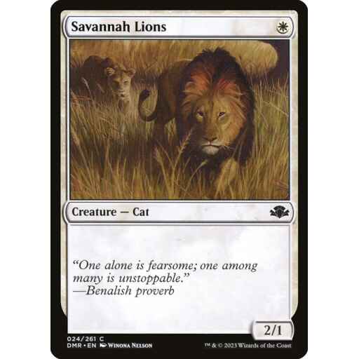 Dominaria Remastered - 24 - Savannah Lions - Common - W - Non-foil