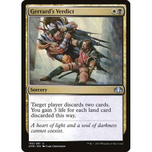 Dominaria Remastered - 190 - Gerrard's Verdict - Uncommon - WB - Non-foil