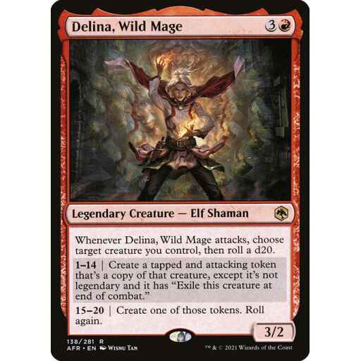 Adventures in the Forgotten Realms - 138 - Delina, Wild Mage - Rare - R - Non-foil