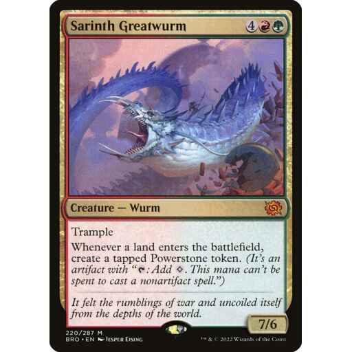 The Brothers' War - 220 - Sarinth Greatwurm - Mythic - RG - Foil