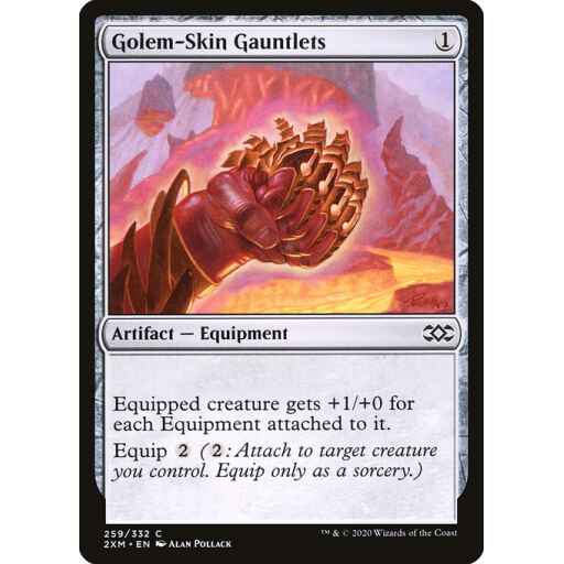 Double Masters - 259 - Golem-Skin Gauntlets - Common - C - Non-foil