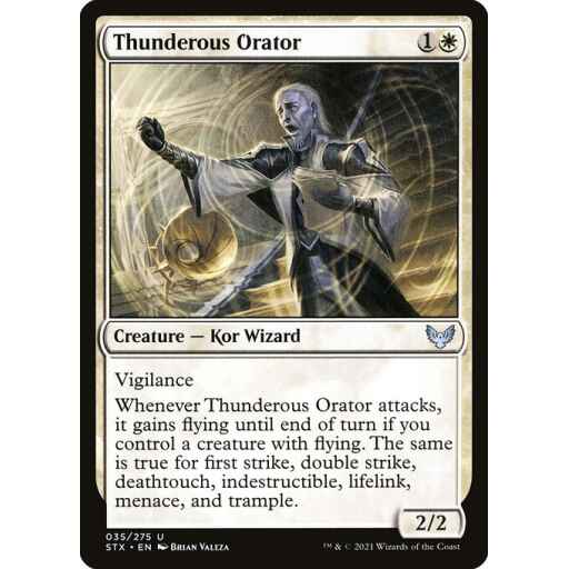 Strixhaven: School of Mages - 35 - Thunderous Orator - Uncommon - W - Non-foil