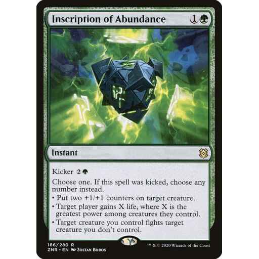 Zendikar Rising - 186 - Inscription of Abundance - Rare - G - Non-foil