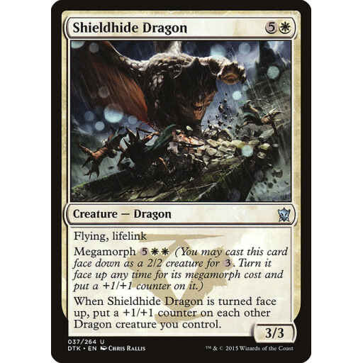 Dragons of Tarkir - 37 - Shieldhide Dragon - Uncommon - W - Non-foil