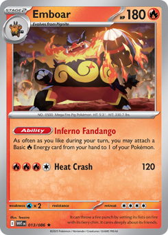 White Flare - 013/086 - Emboar - Reverse Holo