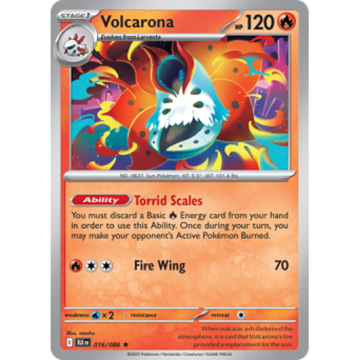 Black Bolt - 016/086 - Volcarona - Reverse Holo